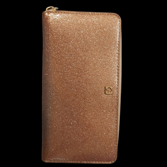 Kate Spade Wallet Gold Glitter Women's Clutch - Picture 14 of 16